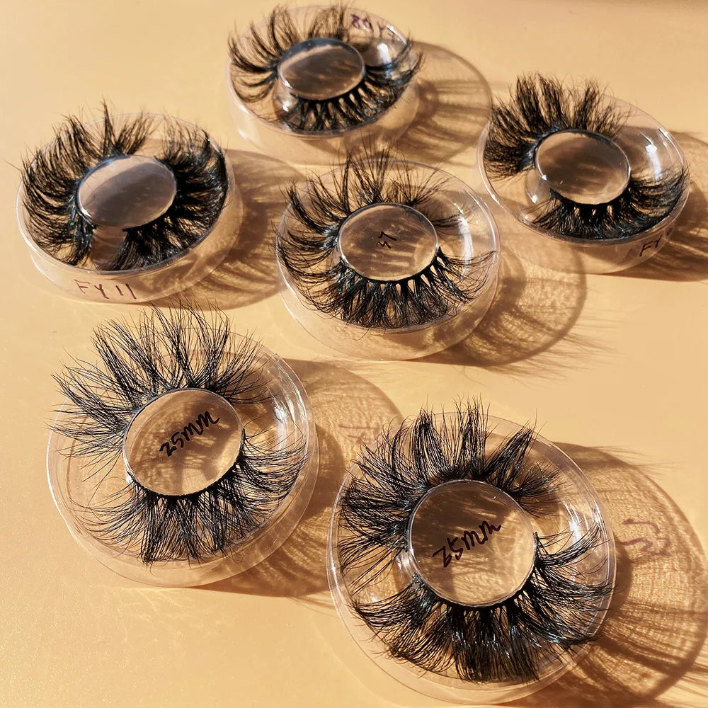 Lashwholesale Lashes3d Wholesale Vendor 25mm 25 mm 3d Mink Eyelashes Wholesale Eye Lashesh Full Strip Lashes With Packaging Box