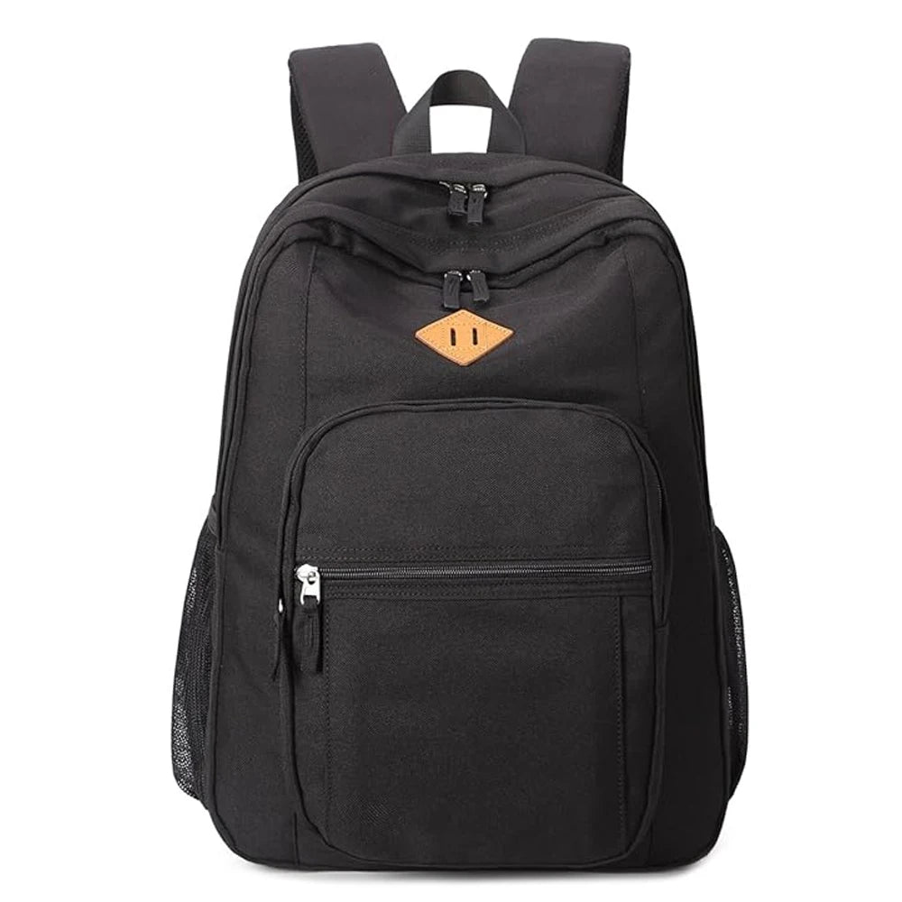 Best Wholesale Black Unisex Waterproof High School Book Bag with Zipper Closure Anti-Theft for Teens