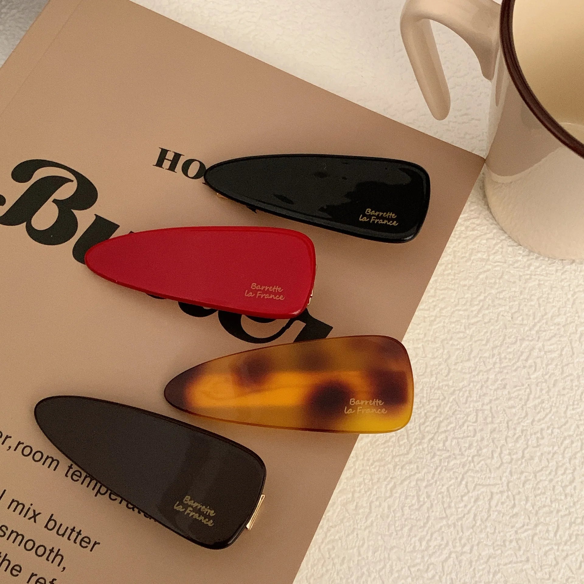 SAIYII Custom Logo 6.5cmElegant France Style Handmade Acetate Hair Clips Girls Fashion Water Drop Tortoiseshell Cheap Hairpin