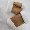 Sample Support New Fashion Double Face Sheepskin Fingerless Leather Gloves