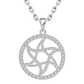 925 Sterling Silver Jewelry Cubic Zirconia David Hexagram Star Charms Pendant Necklace Rhodium Plated for Women