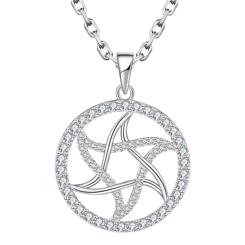 925 Sterling Silver Jewelry Cubic Zirconia David Hexagram Star Charms Pendant Necklace Rhodium Plated for Women