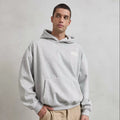 Imperio Hooded Heather Gray Polyester/Cotton/Spandex Blend Oversize Boxy Fit Plush Interior 3D Embroidered 'TIME GO WEST' Print