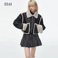 Autumn Winter Ladies Polar Fleece Suede Fur All-in-one Lamb Wool Warm Coat Women Leather Jacket