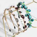 Fashion Senior Sense Super fairy Heavy Industry Rhinestone Imitation Pearl Headband Out All Pressure Hair Band Hair Accessories