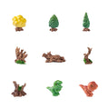Micro Mini Cute Cartoon Animals Mini Figurine Toy Charms Statue Resin Tree Dinosaur Concert for Kids Birthday Party Decoration