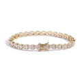 7mm Trapezoid Zircon Tennis Bracelet Brass Rhodium Plated Gold Hip Hop Rapper Personality Party Bracelet