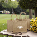 Custom Printed Recyclable Women's Daily Shopping Bag Multi-Color Personalized Natural Silk Jute Blank Bag