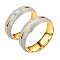 Trendy Popular Titanium Steel Diamond Stainless Steel Couple Ring Gold and Silver Two-color Zircon Ring Hot Sale