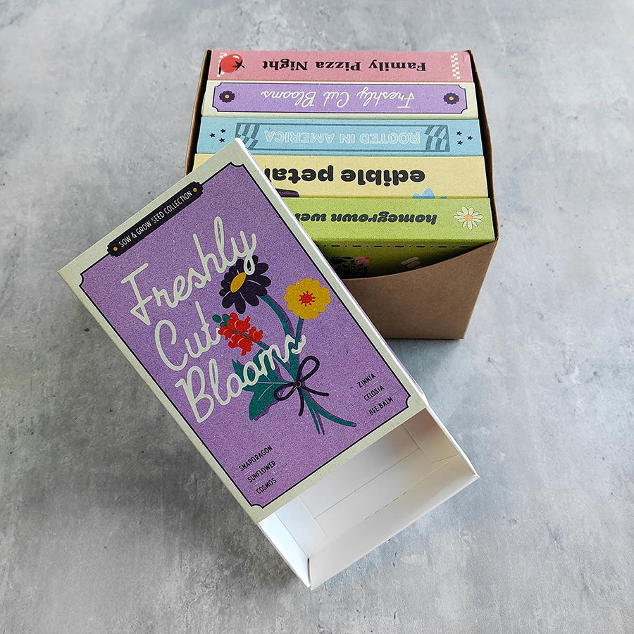 White Cardboard Paper Drawer Box Packaging With Colorful Custom Logo for Seed