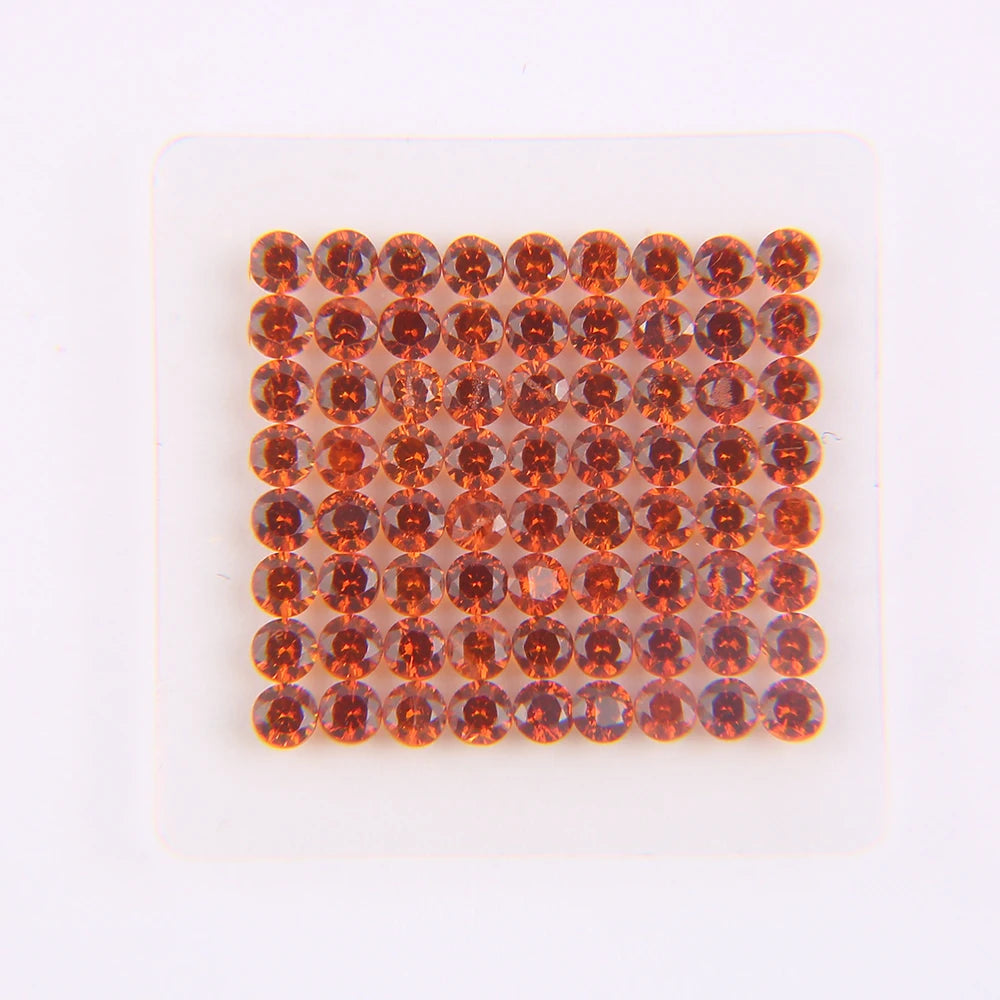 VOAINO 1.9 mm 2.65 Cts 72 Pcs Orange Mandarin Garnet Loose Stones Beads Gemstones Round Cabochon