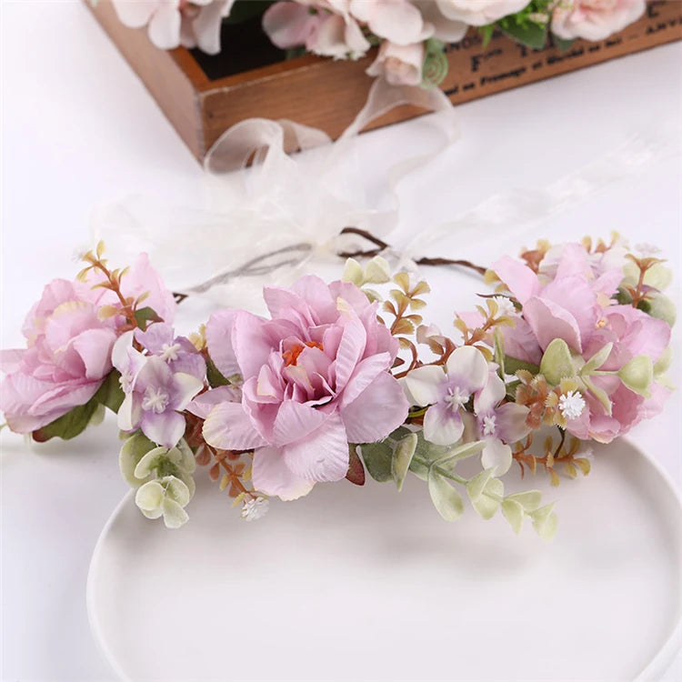New Arrival Cloth Flower Head Crowns Headdress Wholesale Hair Accessories with Floral Design MegaBDM
