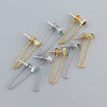 New Fashion Cute Design S925 Sterling Silver Chain Tassel Stud Earrings for Women YHE0439