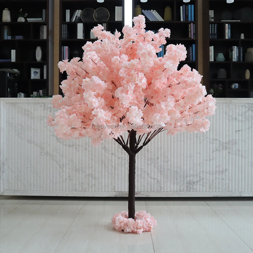 H99  Factory Wholesale champagne Cherry Trees 4ft 5ft Wedding Decor Table Centerpieces Artificial Cherry Blossom Tree for Indoor