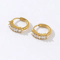 2025 Stainless Steel Fashion Women Versatile Jewelry 18k Gold Plated Simple Color Zircon Hoop Earrings