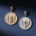 TOP ICY Religious Double Gun Cross Circle Pendant Necklace Hip Hop Mens Iced Out 5A Cubic Zirconia Cross Pendant