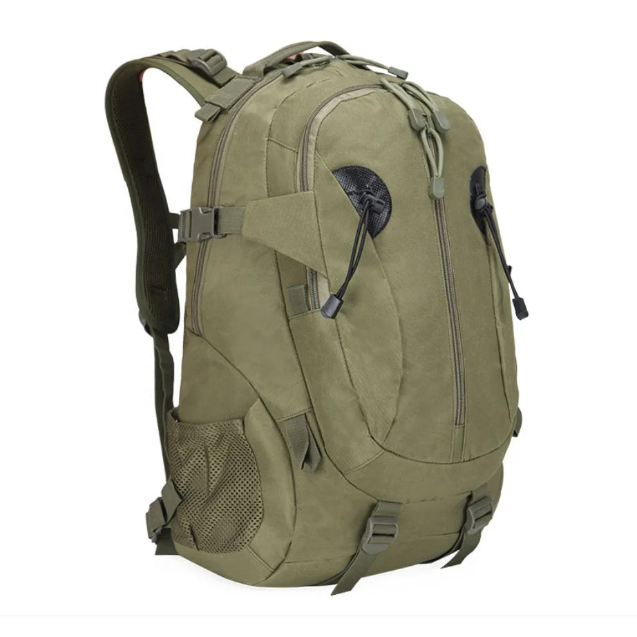 Unisex NATIONAL Oxford Waterproof Backpack Side Water Bottle Holder 40L Large Capacity Outdoor Fishing Rucksack Zipper Hasp