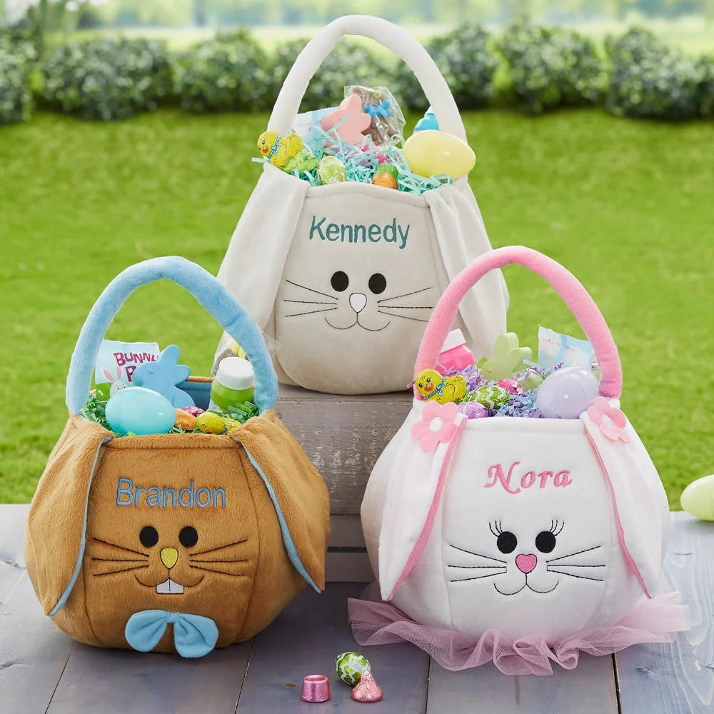 Cute 2023 Soft Felt Monogram Easter Decoration Bucket Personalized Cute Rabbit Ear Easter Handbag