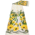 Multicolor Sunflower Embroidery Mesh Fabric Dress Lace Materials African Wedding Eco-Friendly 100% Polyester