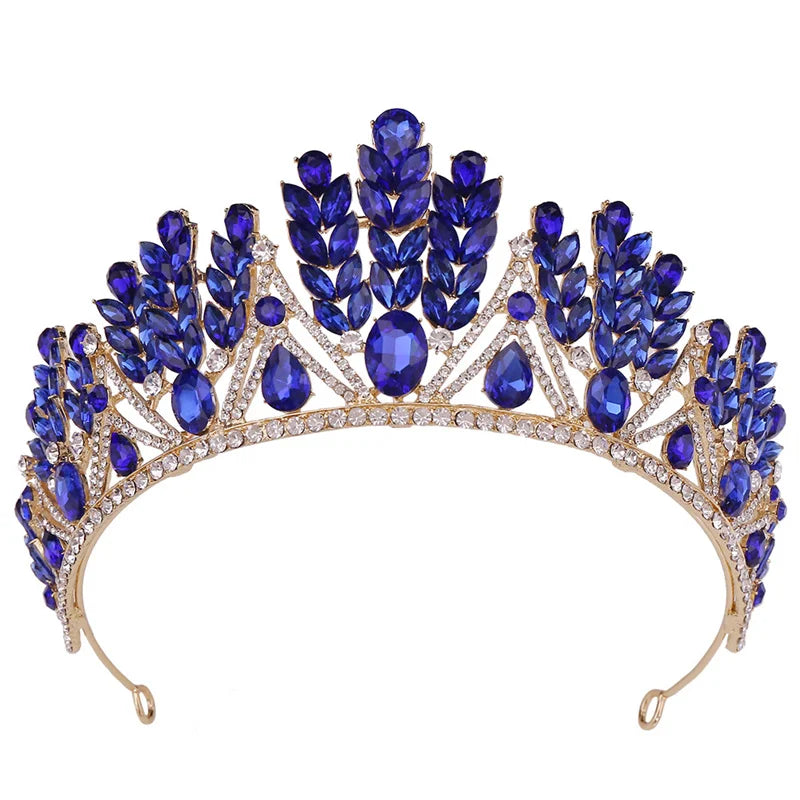 New Bride's Rhinestone Hair Hoop Alloy Hair Crown Beauty Pageant Tiara Crown Bridal
