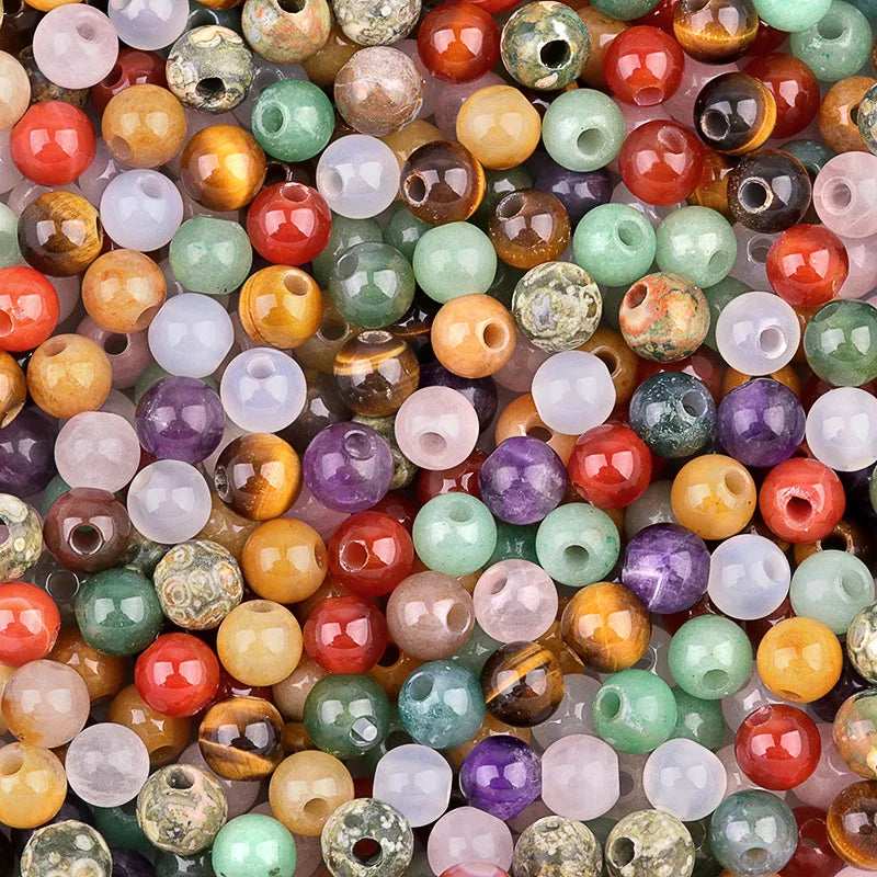 Handmade 10mm Crystal DIY Stone Beads with 3mm Large Hole for Bracelet Necklace Earrings Jewelry Making Loose Beads