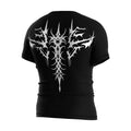 Bold Heavy-Metal Quick-Dry Durable UPF50+ Athletic Compression Shirt Rash Guard Featuring Metalcore Print Letters