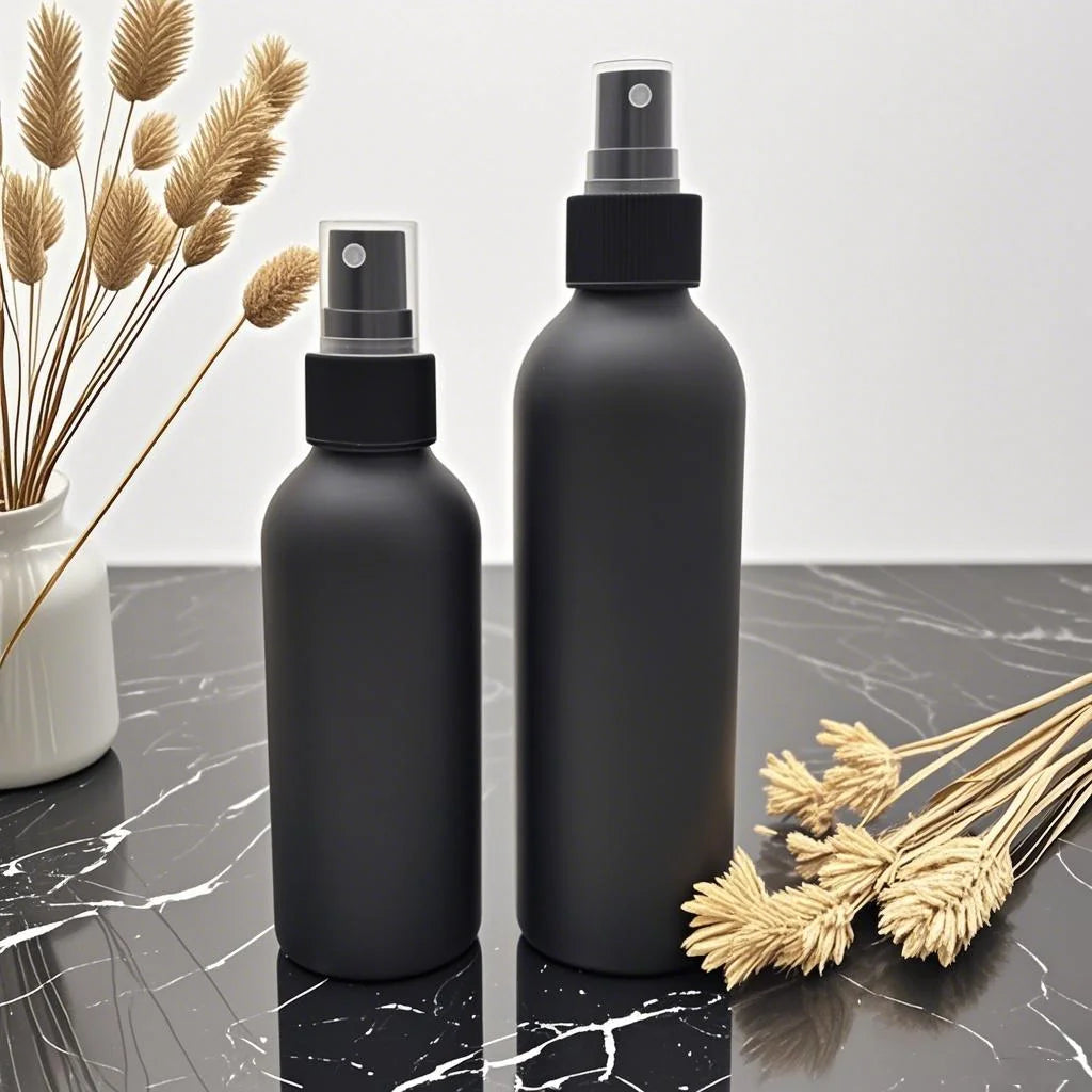 30ml 50ml 60ml 80ml 100ml 150ml 200ml 250ml Aluminum Cap Aluminum Bottle Black Aluminum Matte Spray Bottle