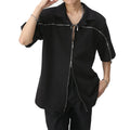 2026 Custom Summer Metal Zipper T Shirt Short Shirt Hollow Out Men T Shirts