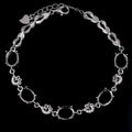 Sterling Silver 7*9mm Semi Mount Bracelet Empty Frame Blank Claws Setting S925 Base Holder Without Center Stone Inlay for DIY