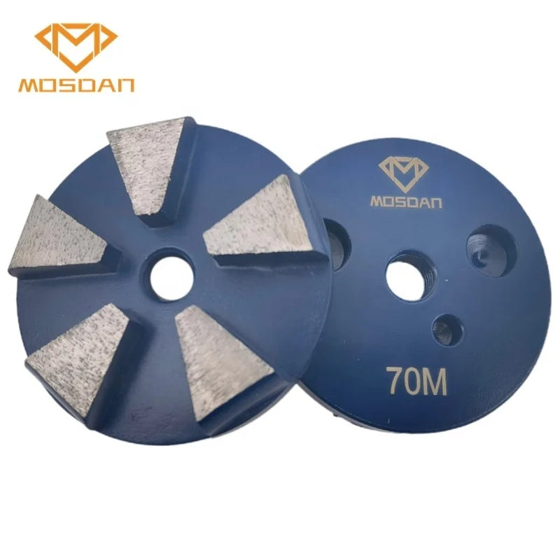 80mm Grit 70  Medium Bond Metal Bond Diamond Grinding Pad Disk 5 Segment for CPS Floor Grinding System