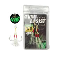 2pcs/pack Twin Assist Double Hook Luminous 1/0 - 5/0 JIG Fishing Skirts Hook Glow Binding Twice Double Hook
