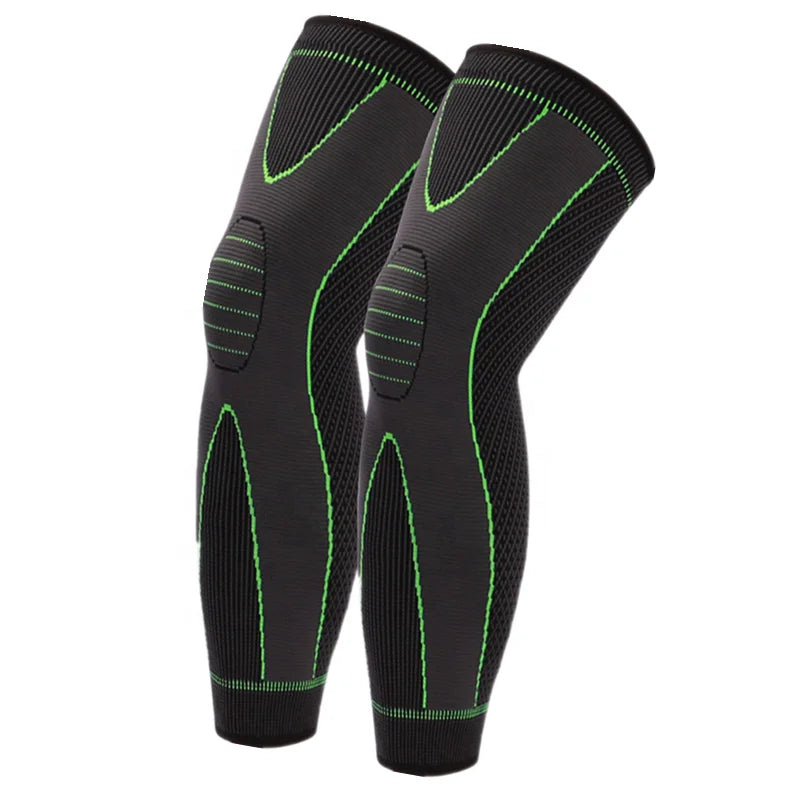 Compression Anti-slip Elastic Knitted Full Leg Knee Sleeve Brace for Running Basketball Football Cycling