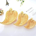 Golden  Leaf Shape Decorative Gift Metal Table Display Fruit Deco Dry Fruit Plate Food Serving Display Tray Luxury
