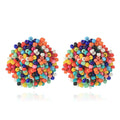 New Design Bohemian Multi Color Seed Beaded Stud EarringsHandmade Round Beads Cluster Earrings Stud