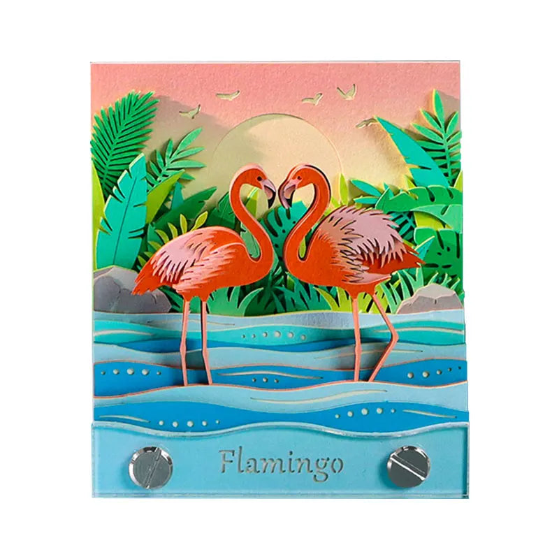 3D Family Gift Idea Flamingo Tear-off 3d Notepad with 3d Modeling Artwork for Enthusiast Collectible Memory Keeper