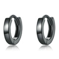 New 925 Sterling Silver Black Gold Ear Buckles Simplicity Hoop Earrings Korean for Women Men DIY Fashion Jewelry SCE1230