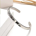 SC Popular Fashion C Shape Open Bracelet Stainless Steel Mother's Day Bracelet Trendy Mama Bear Initial Bracelet for Mother
