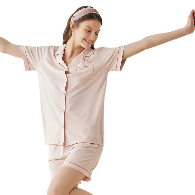 Wholesale Short Sleep Wear Night Suits Piyama Lucu Daster Wanita Baju Tidur Korea Cute Pyjama Ladies Sleepwear Pajama for Women