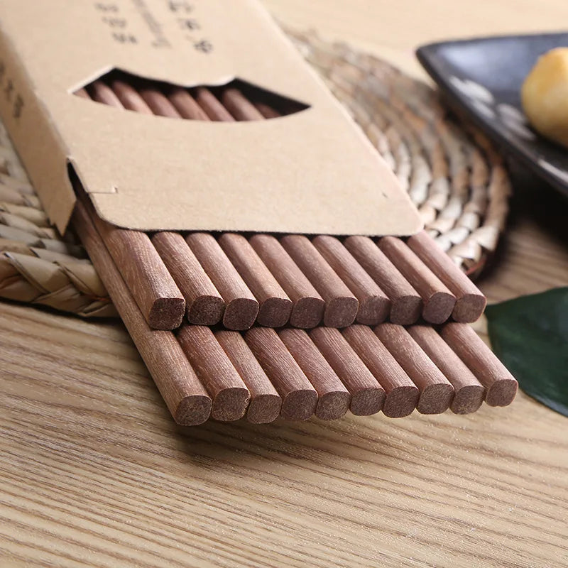 10 Pairs Set Chop Sticks Red Sandal Wood Chopsticks