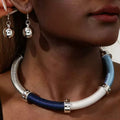 XD200330 Hot Selling African Cords Jewelry Set Fashion Choker Necklace Earrings Set Choker Necklaces Set