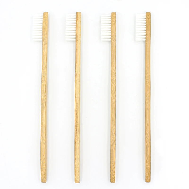 Factory Supplier Quality 4 PCS Organic Medium Bristle Natural Bamboo Handle Toothbrush With Logo