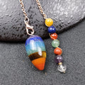 Natural 7 Chakra Crystal Dowsing Divination Pendulum Healing Gemstone Crystal Pendulum Pendant