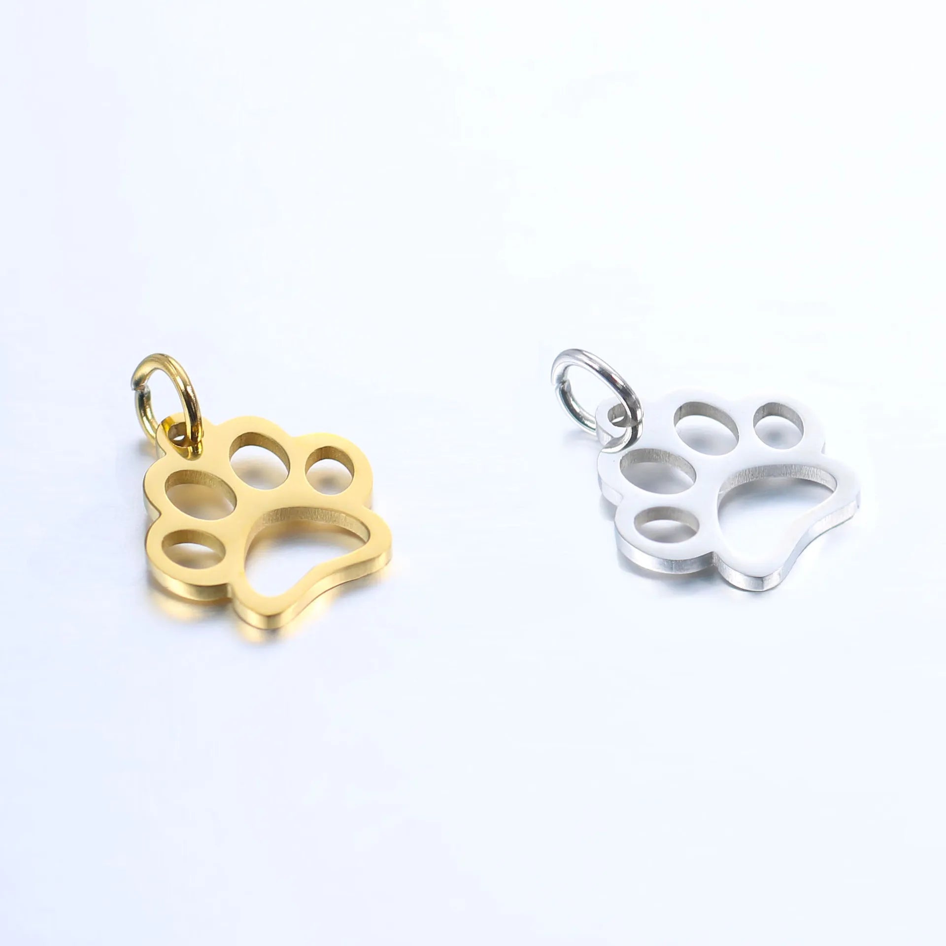 Hot Selling Polished Stainless Steel Charms Cat Paw Footprint Pendant for Necklace Bracelet DIY Accessories Finding (SZ075)