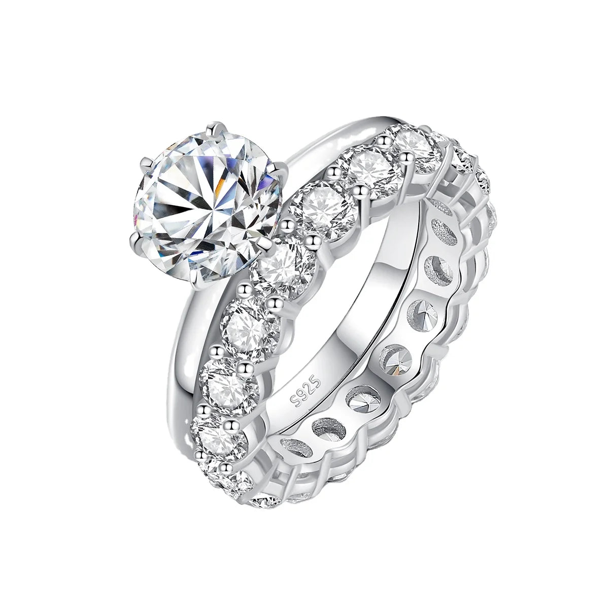 CZCITY 2ct Moissanite Engagement Ring Silver Jewelry Round Cut Moissanite Halo Ring Engagement Wedding Moissanite Ring