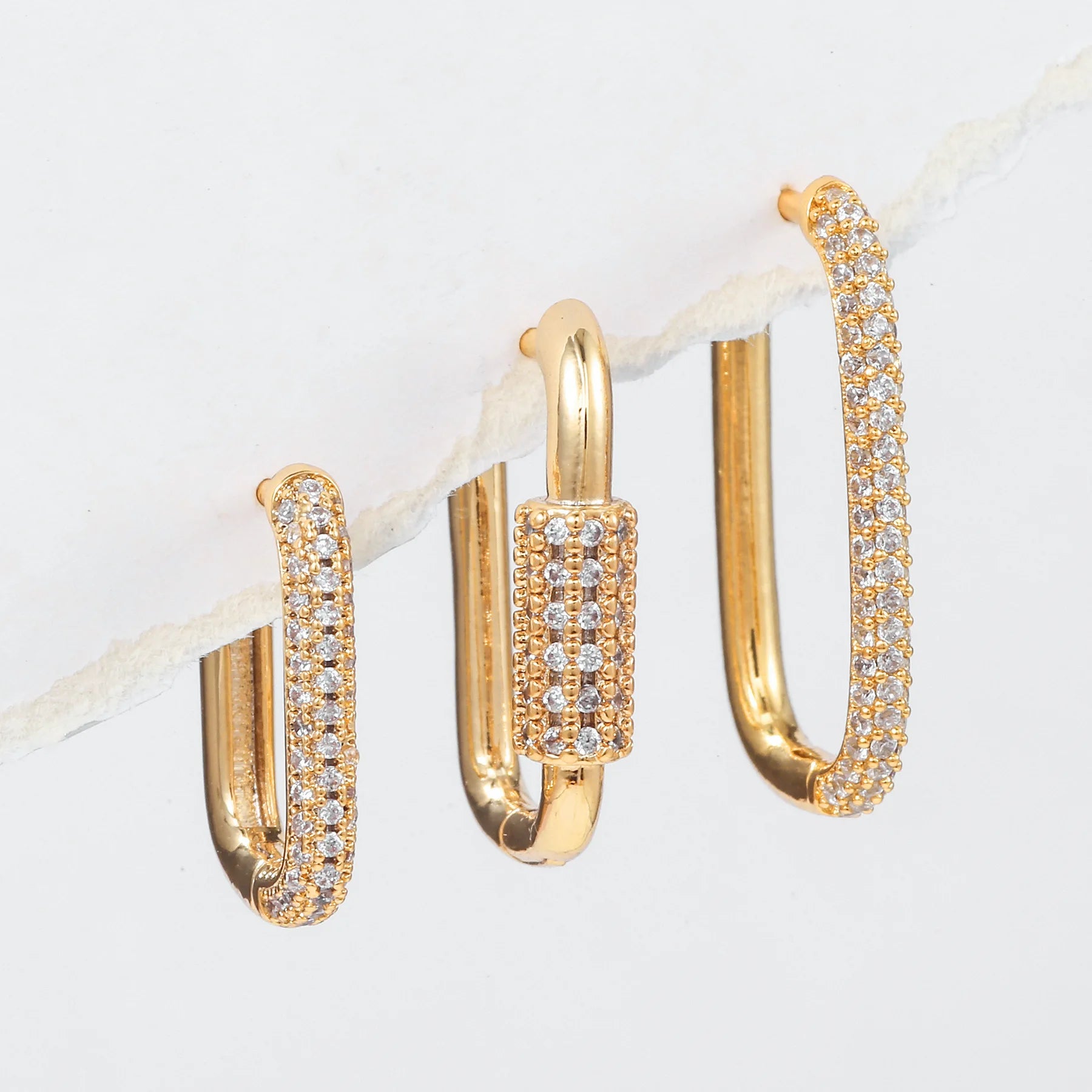 3Pcs Simple O Shape Cubic Zirconia Huggie Earrings Modern Jewelry Ideal for Parties Weddings and Gifts Earrings Set