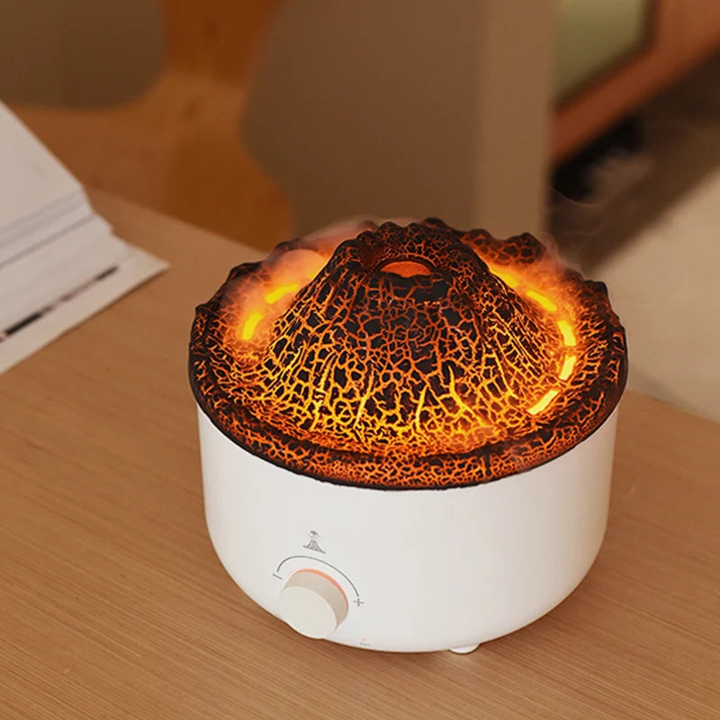 Hot Sales Cordless Volcano Humidifier & Aroma Diffuser USB Powered 1-Year Warranty for Household Hotel Lobby