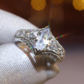 Huitan Hot Sale Wedding Engagement Bands for Women Bright Marquise Shaped Crystal Stone Rings