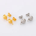 MECYLIFE Personalized DIY Earrings Half Ball Stud Earring Stainless Steel Custom Jewelry Earrings