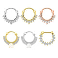 High Quality Gold Filled Opal Stainless Steel Nose Ring for Women Male Cute Rose Bee Septum Twisted Ornaments Fashionable Heart