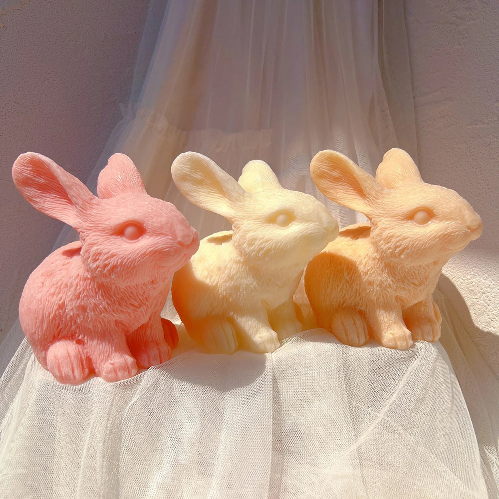 Home Decor Funky Animal Wax Mould Easter Unique Gift Cute Bunny Candle Molds Aesthetic Rabbit Silicone Mold